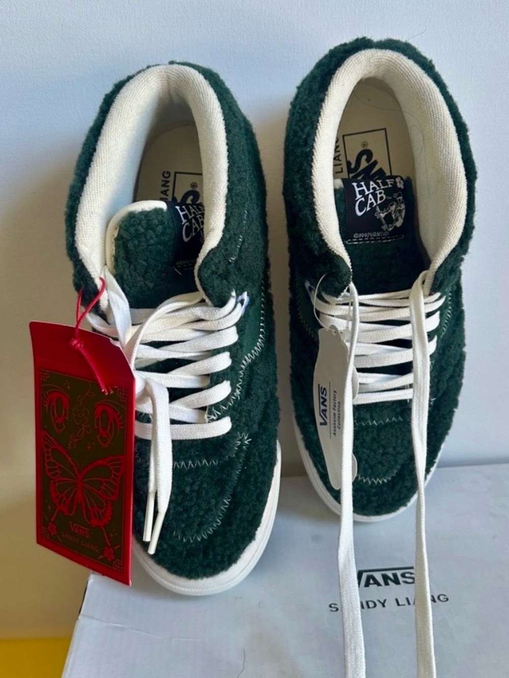 VANS Half Cab NYC Sandy Liang Green Fleece Sneakers